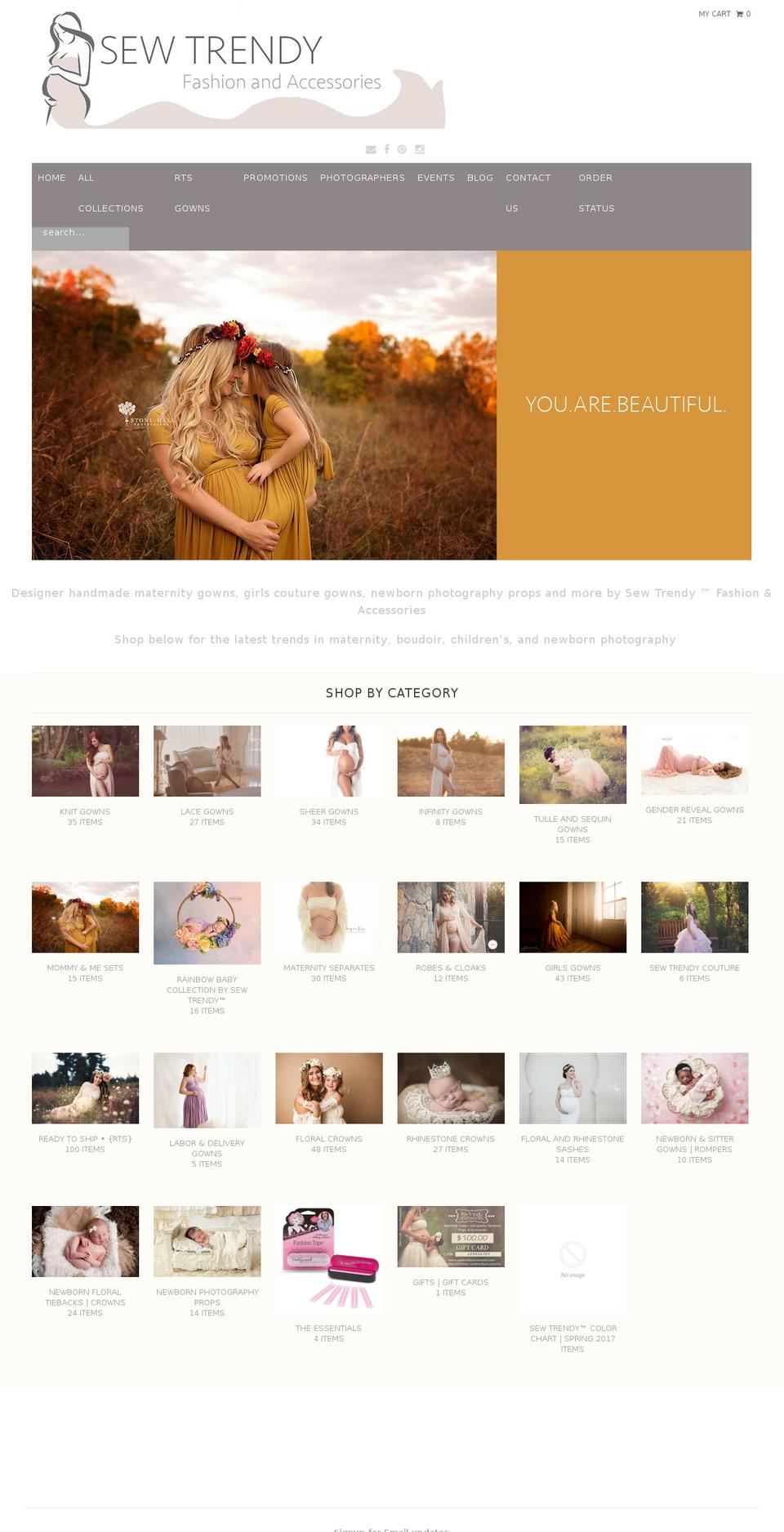 sewtrendyaccessories.com shopify website screenshot