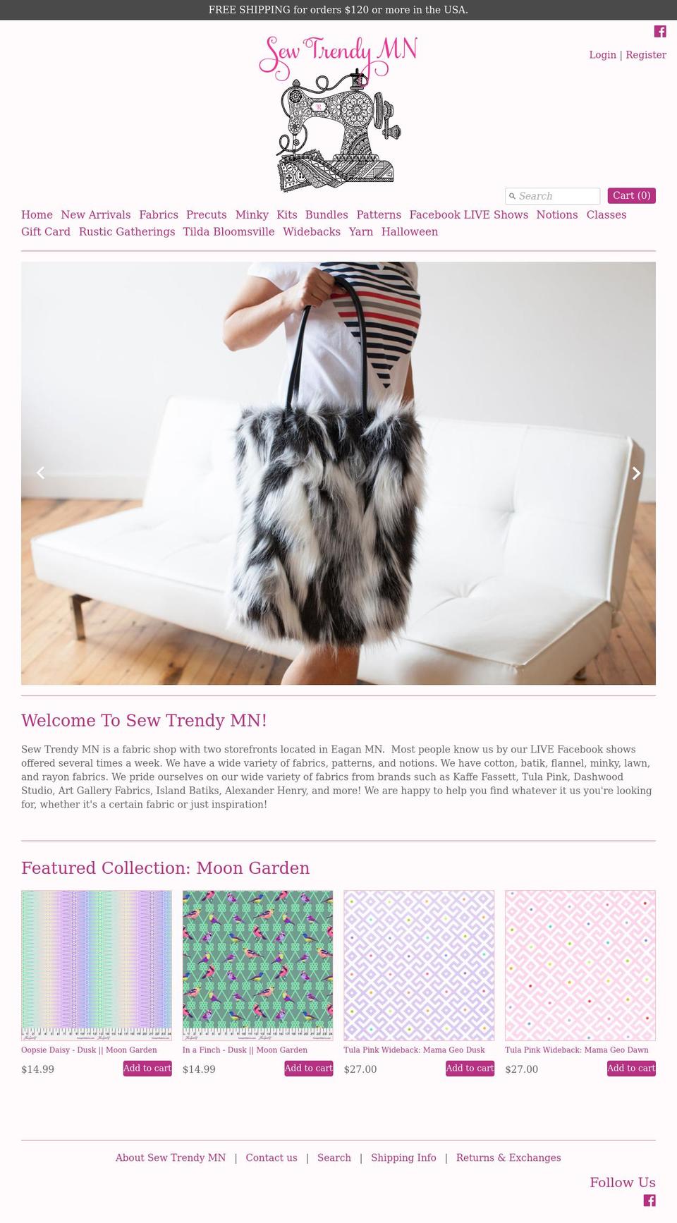 sewtrendymn.com shopify website screenshot