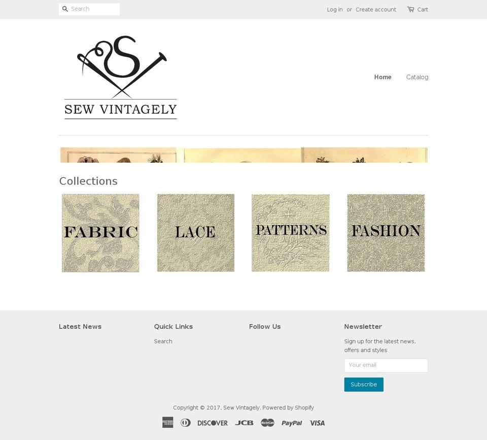 sewvintagely.com shopify website screenshot