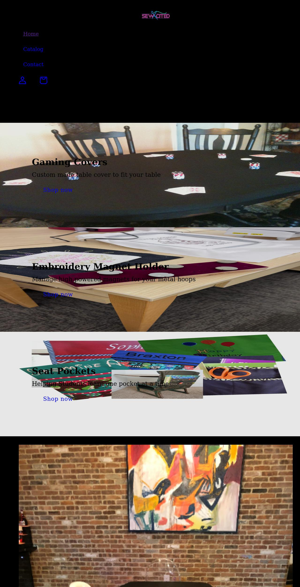 sewxcited.net shopify website screenshot