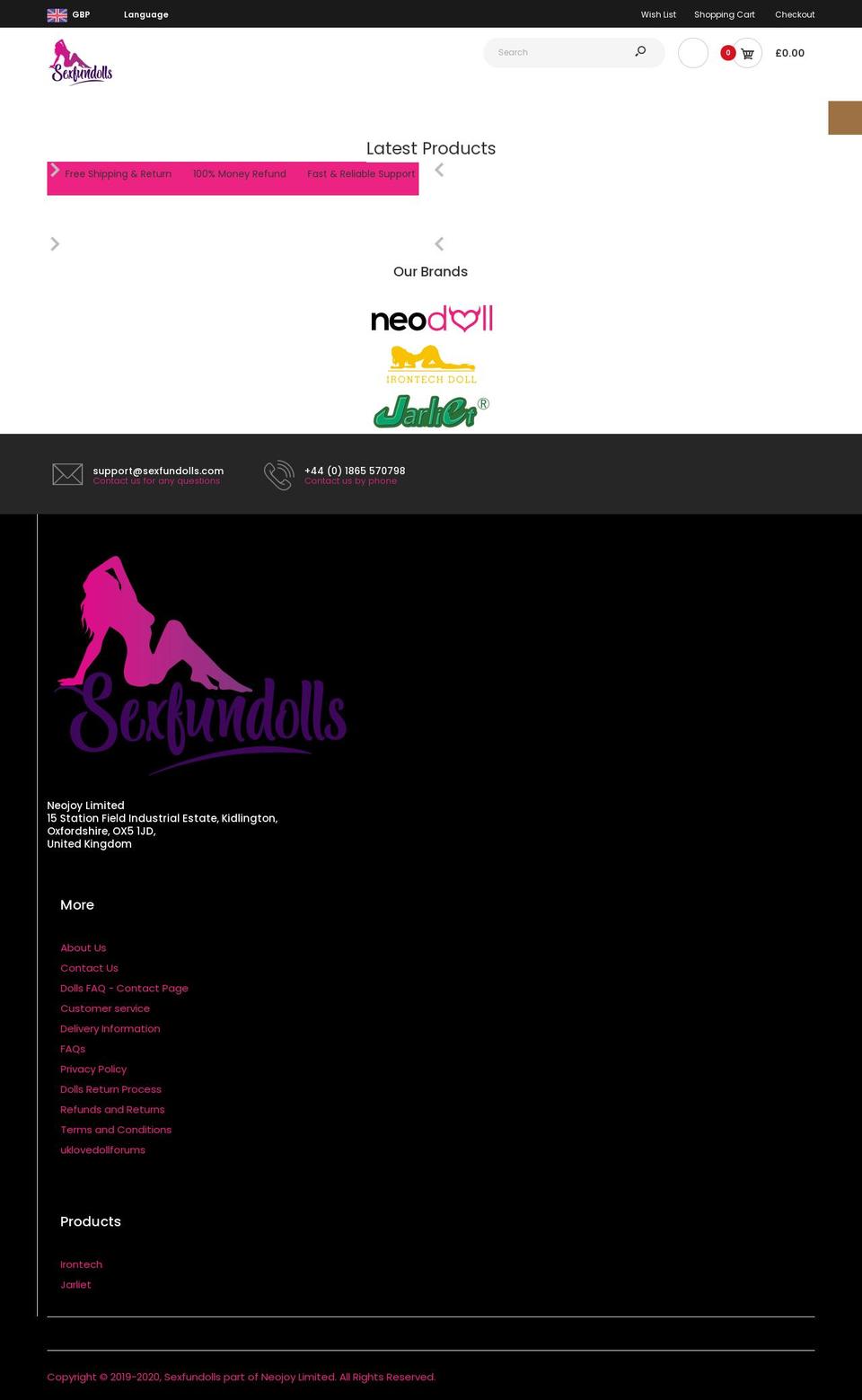 sexfundolls.com shopify website screenshot