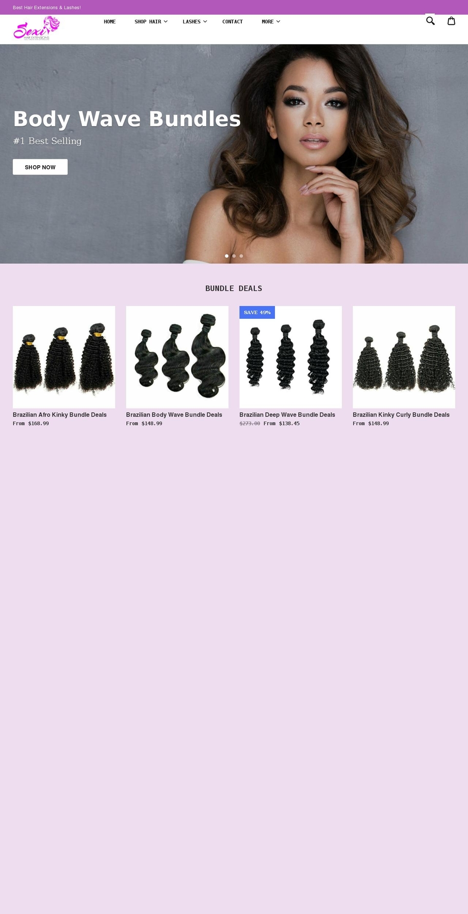 Dropship-beauty--theme Shopify theme site example sexihairexts.com