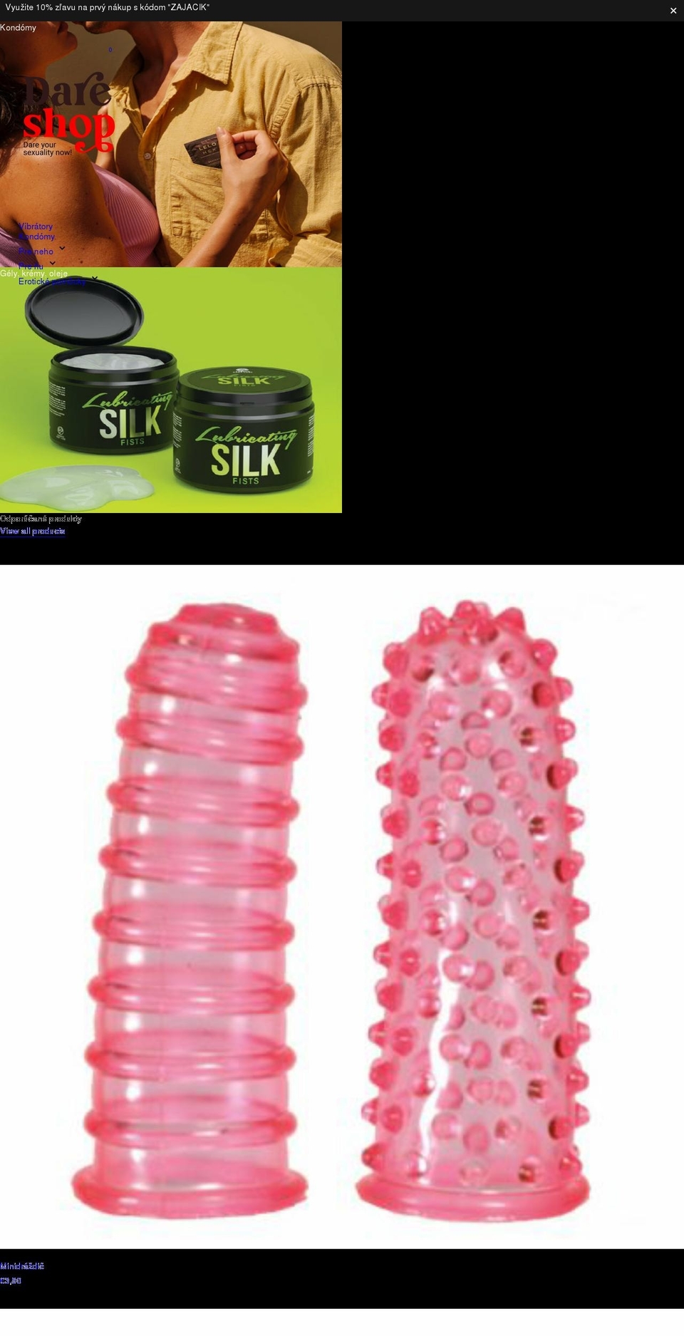 sexshopdares.sk shopify website screenshot
