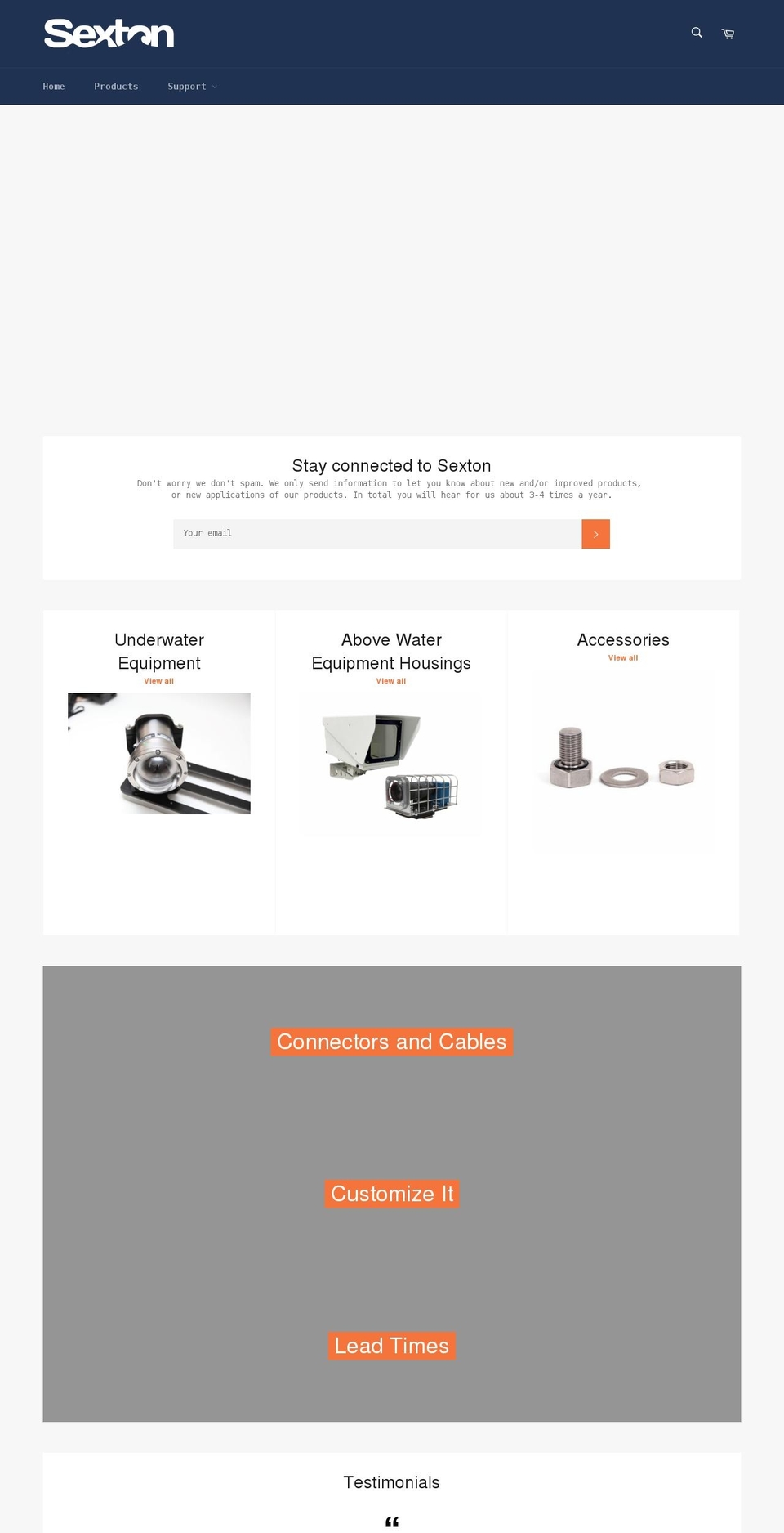 sexton-products.myshopify.com shopify website screenshot