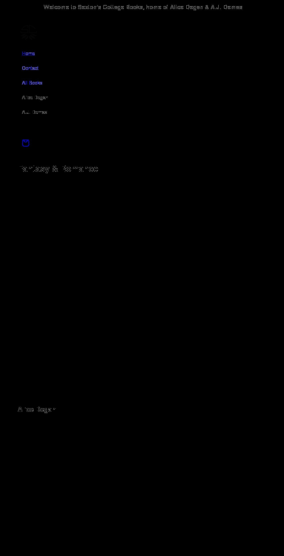 sextonscottage.com shopify website screenshot