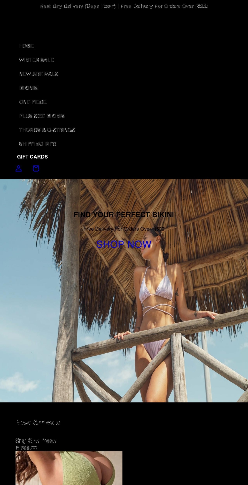 sexybeaches.co.za shopify website screenshot