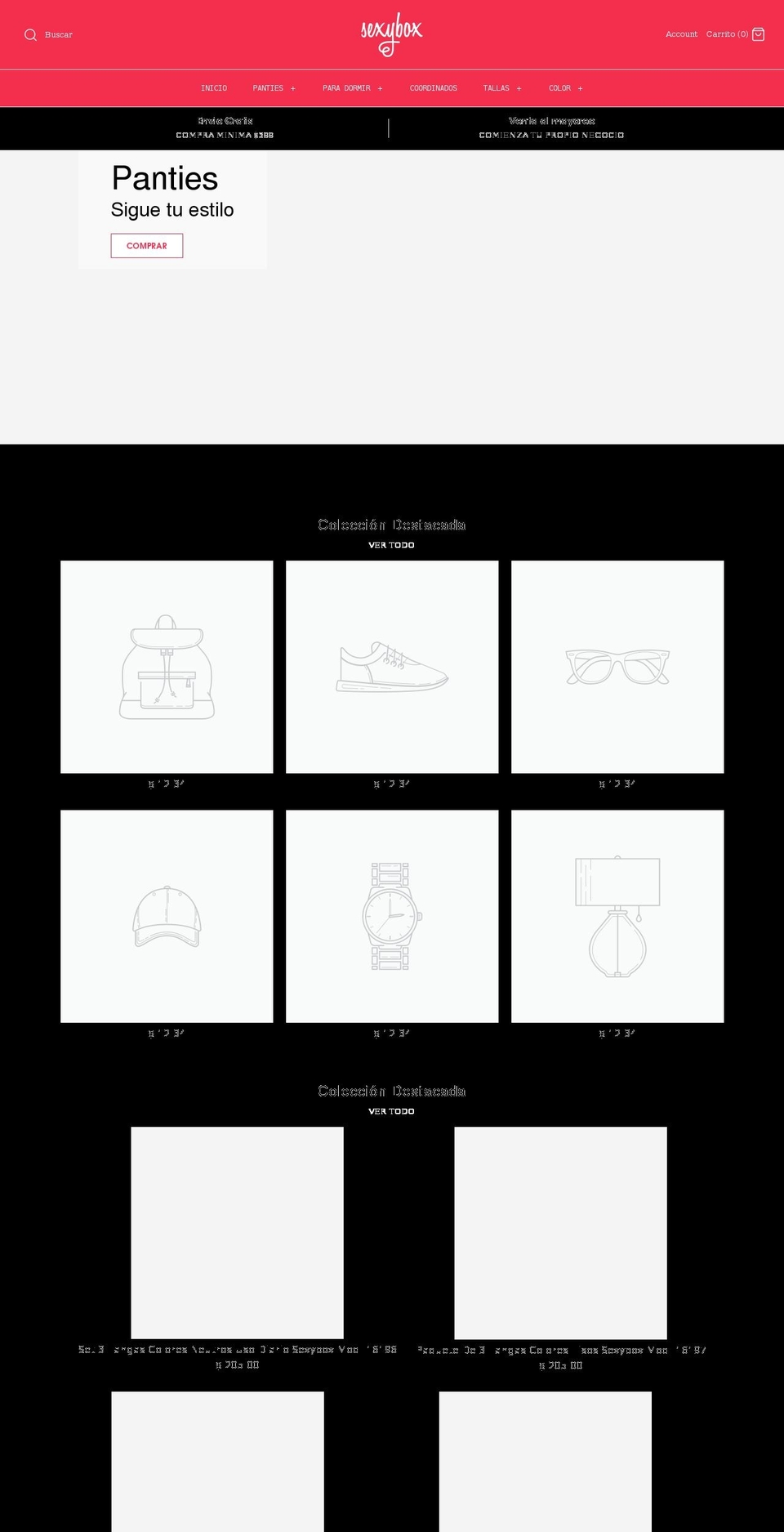 sexybox.mx shopify website screenshot