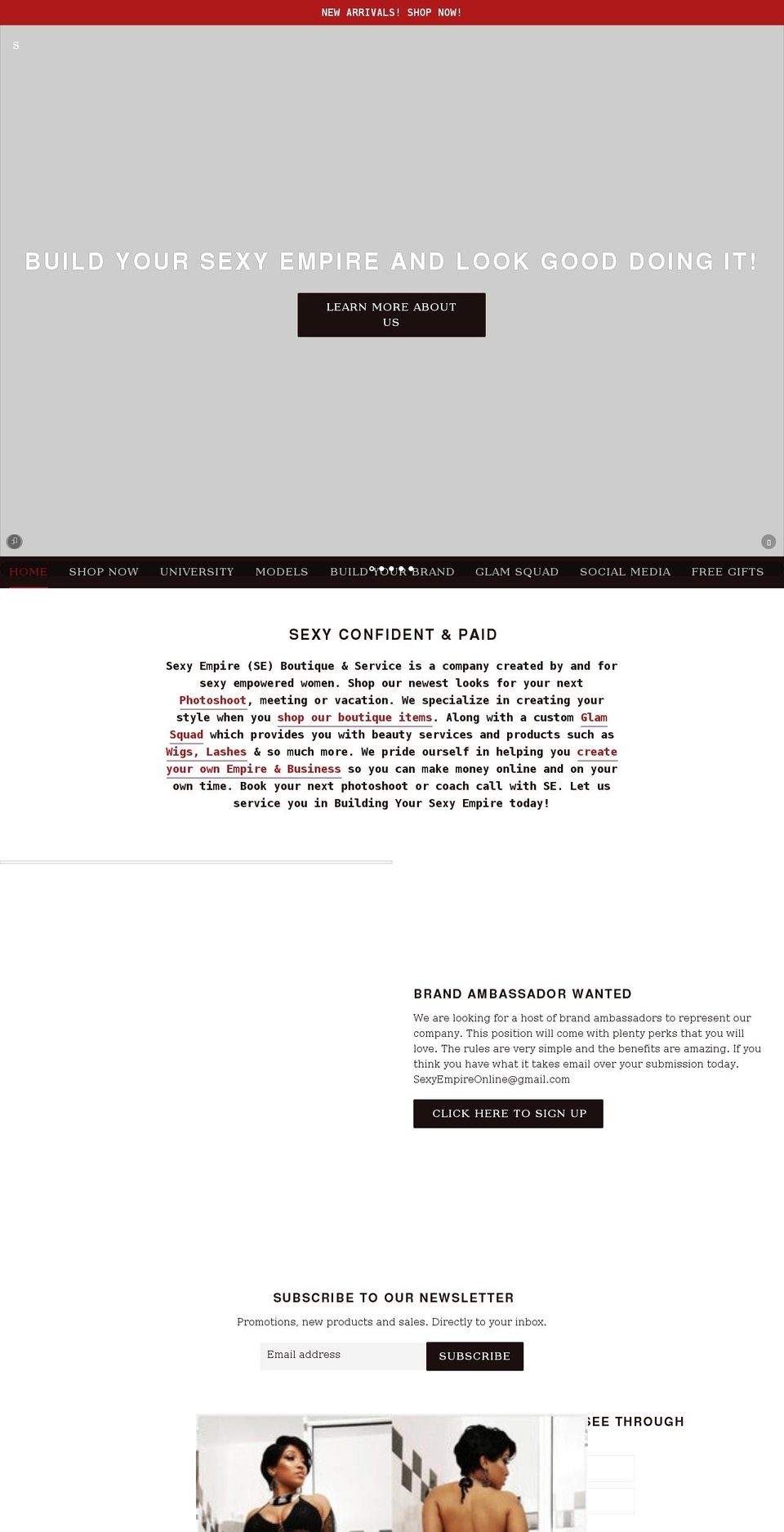 sexyempire.boutique shopify website screenshot