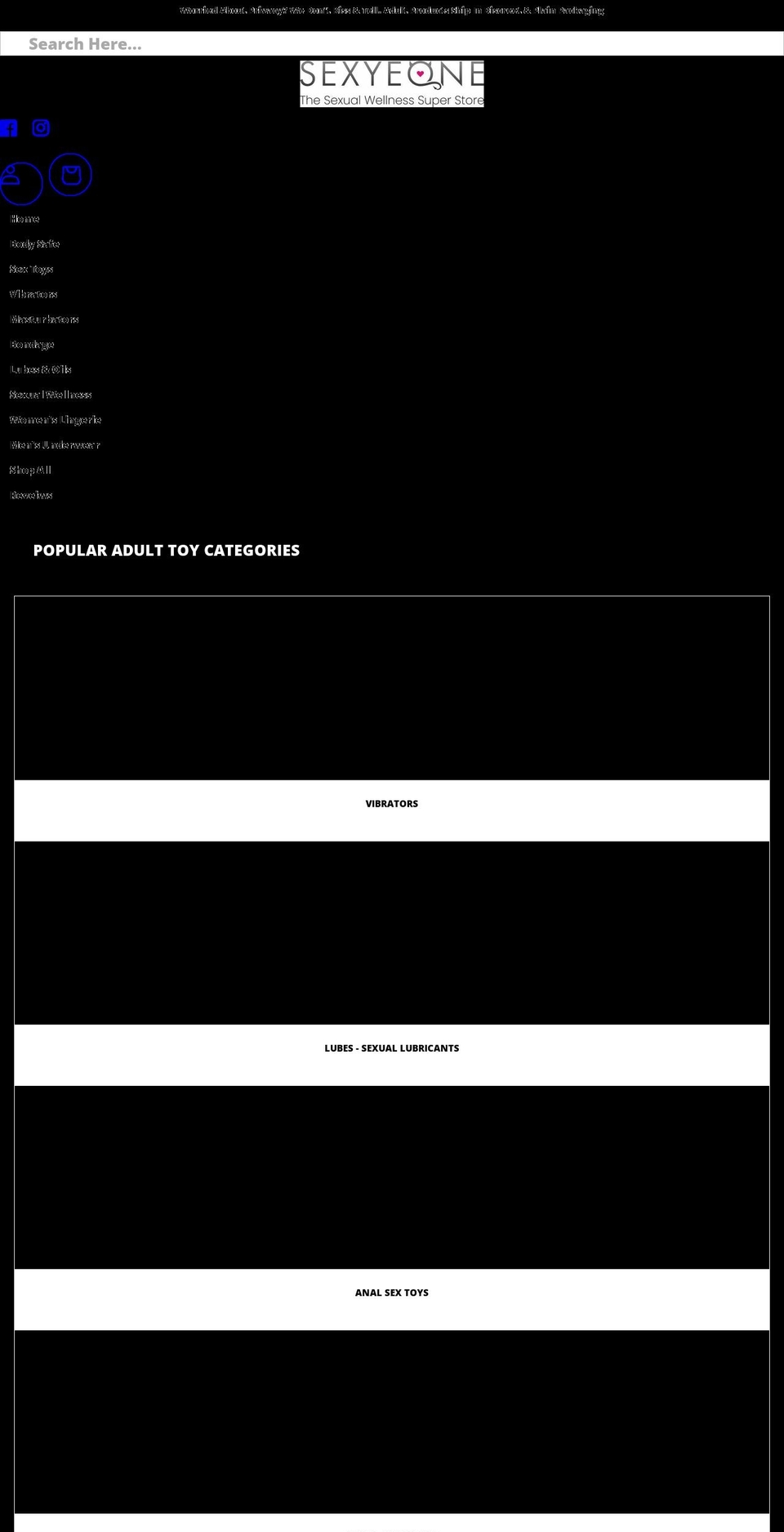 sexyeone.com shopify website screenshot