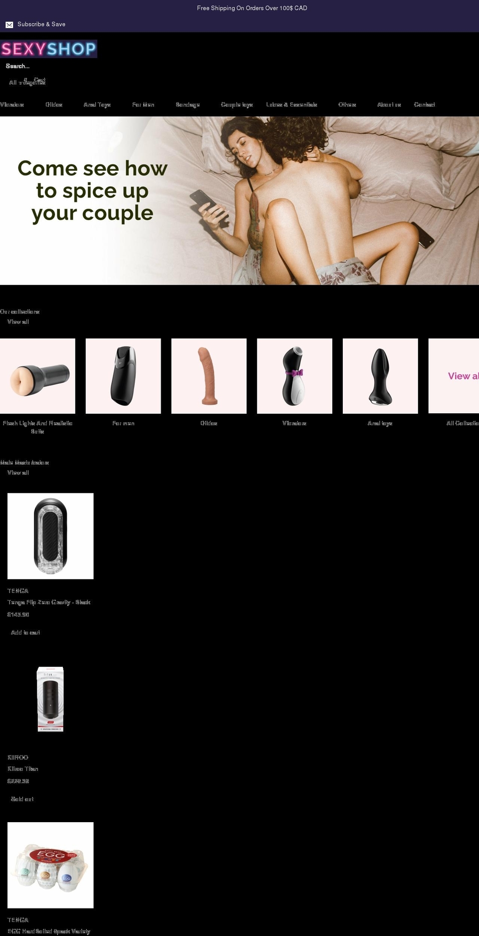 sexyshop.ca shopify website screenshot