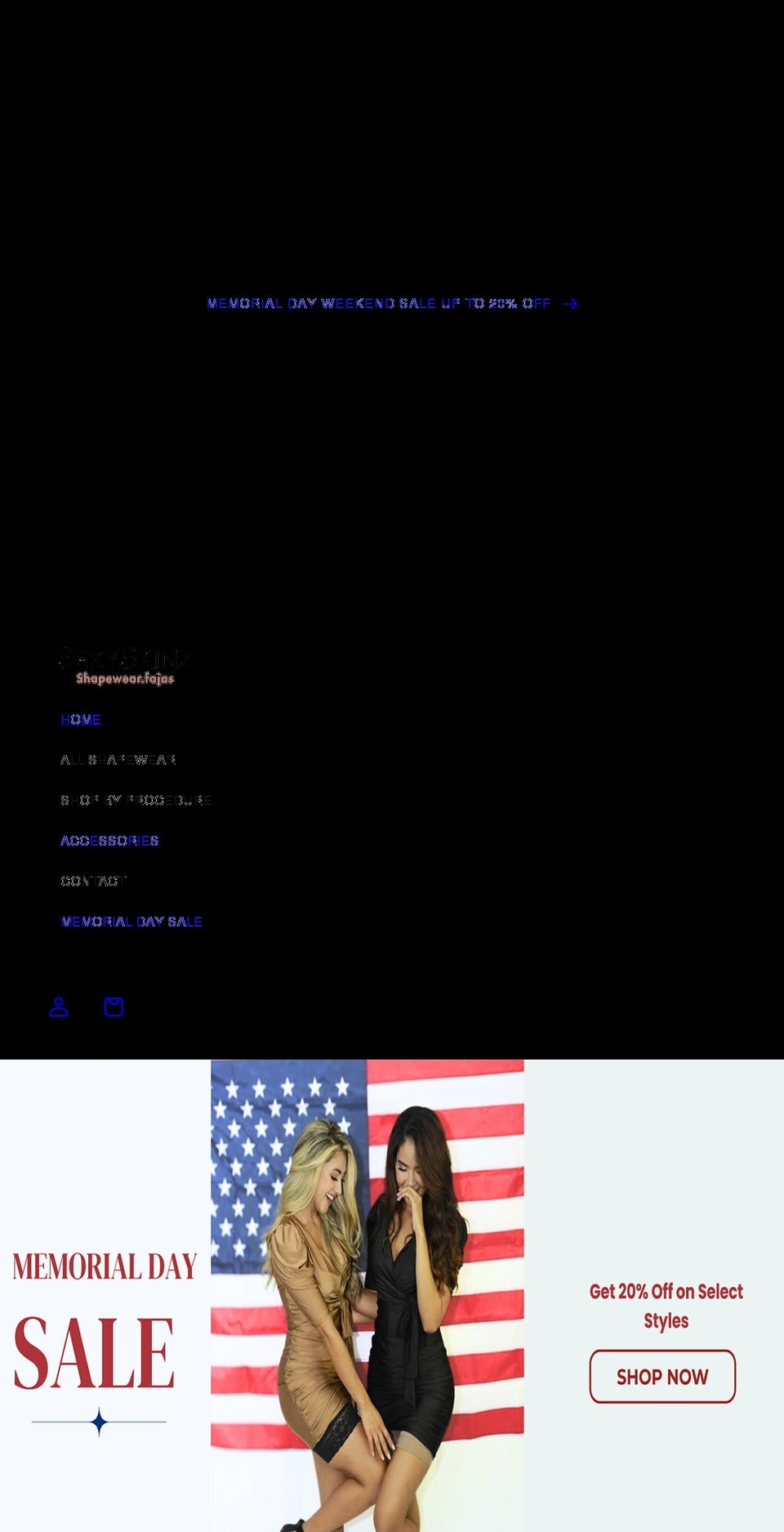 sexyskinz.com shopify website screenshot
