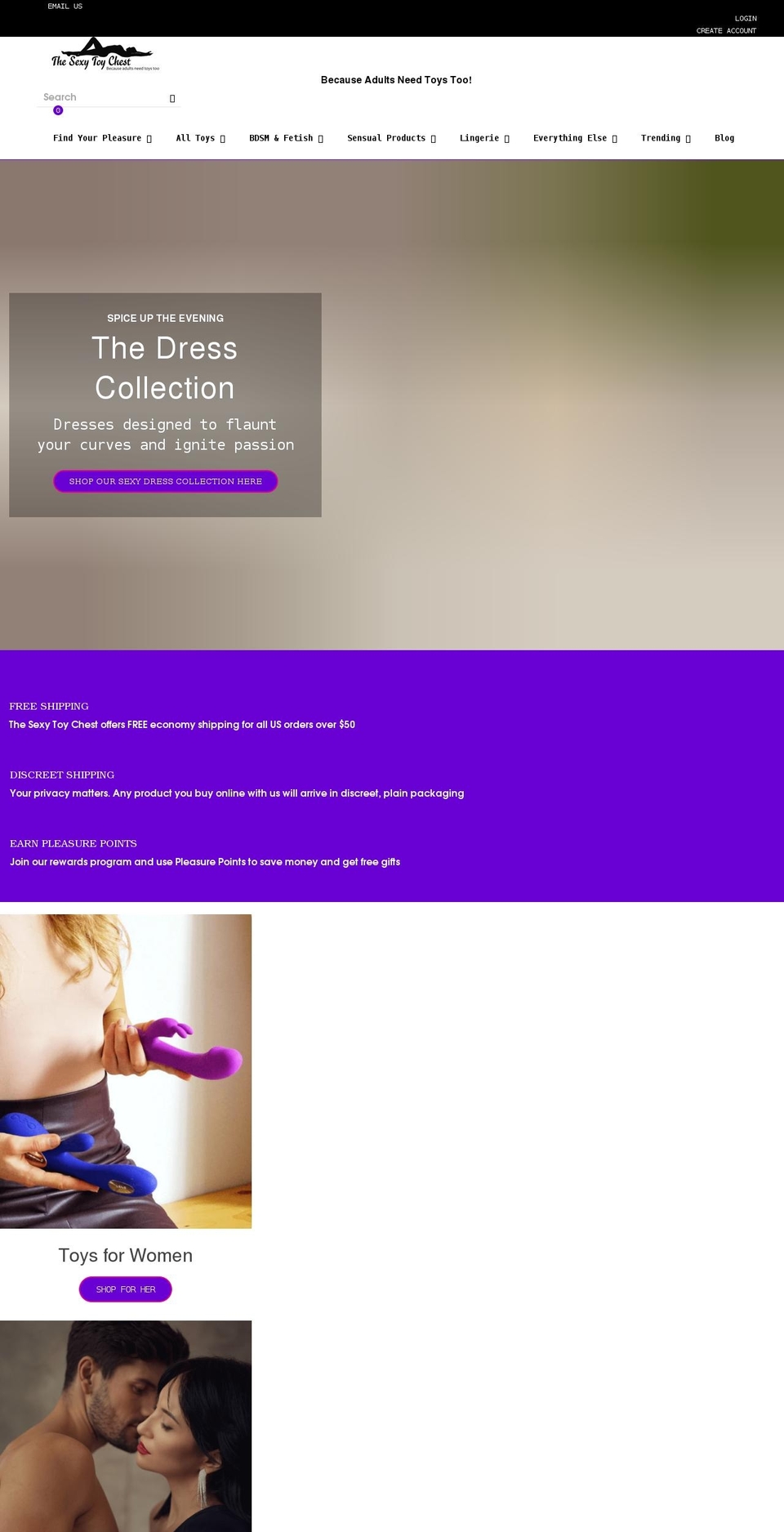 belle Shopify theme site example sexytoychest.com