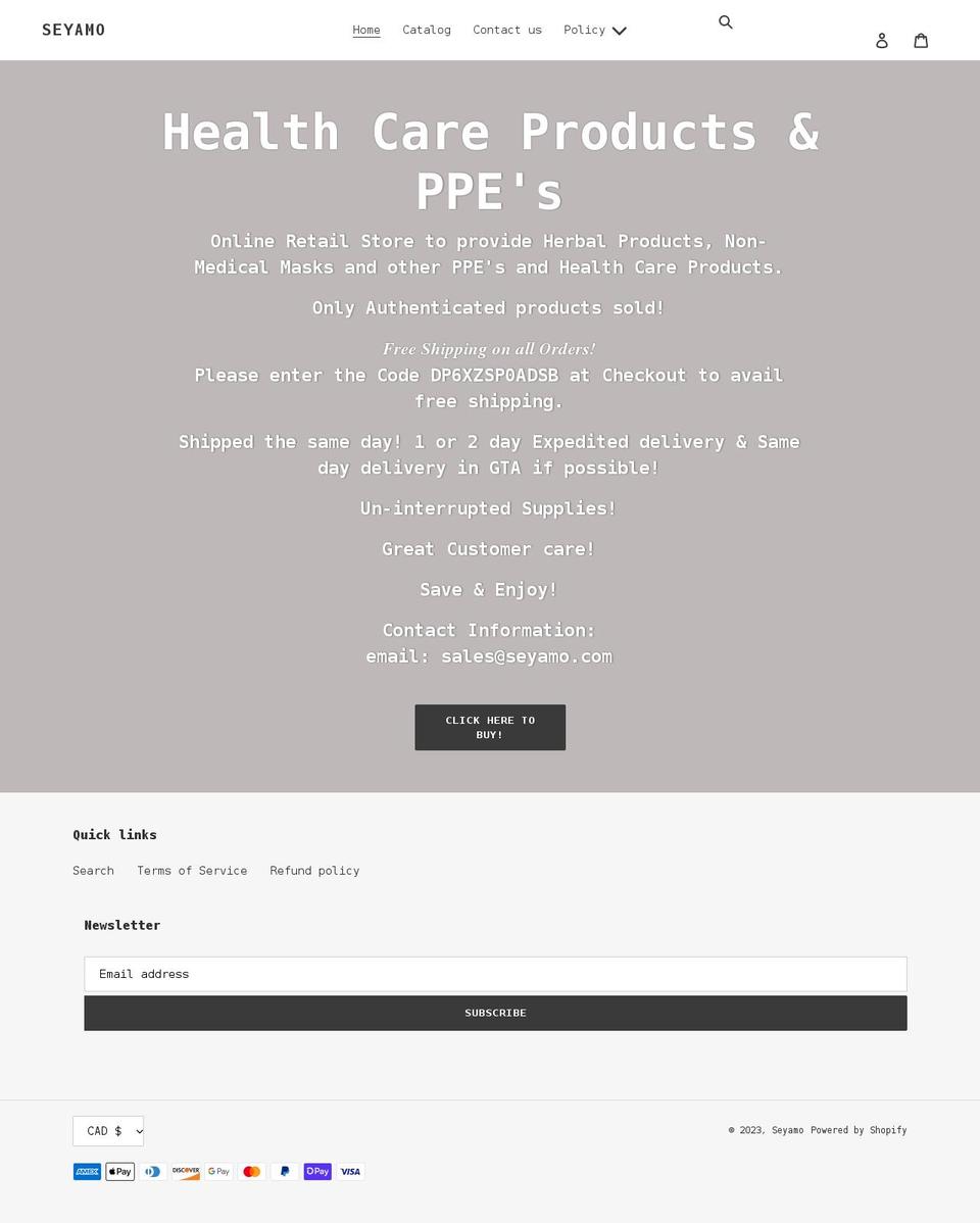 seyamo.com shopify website screenshot