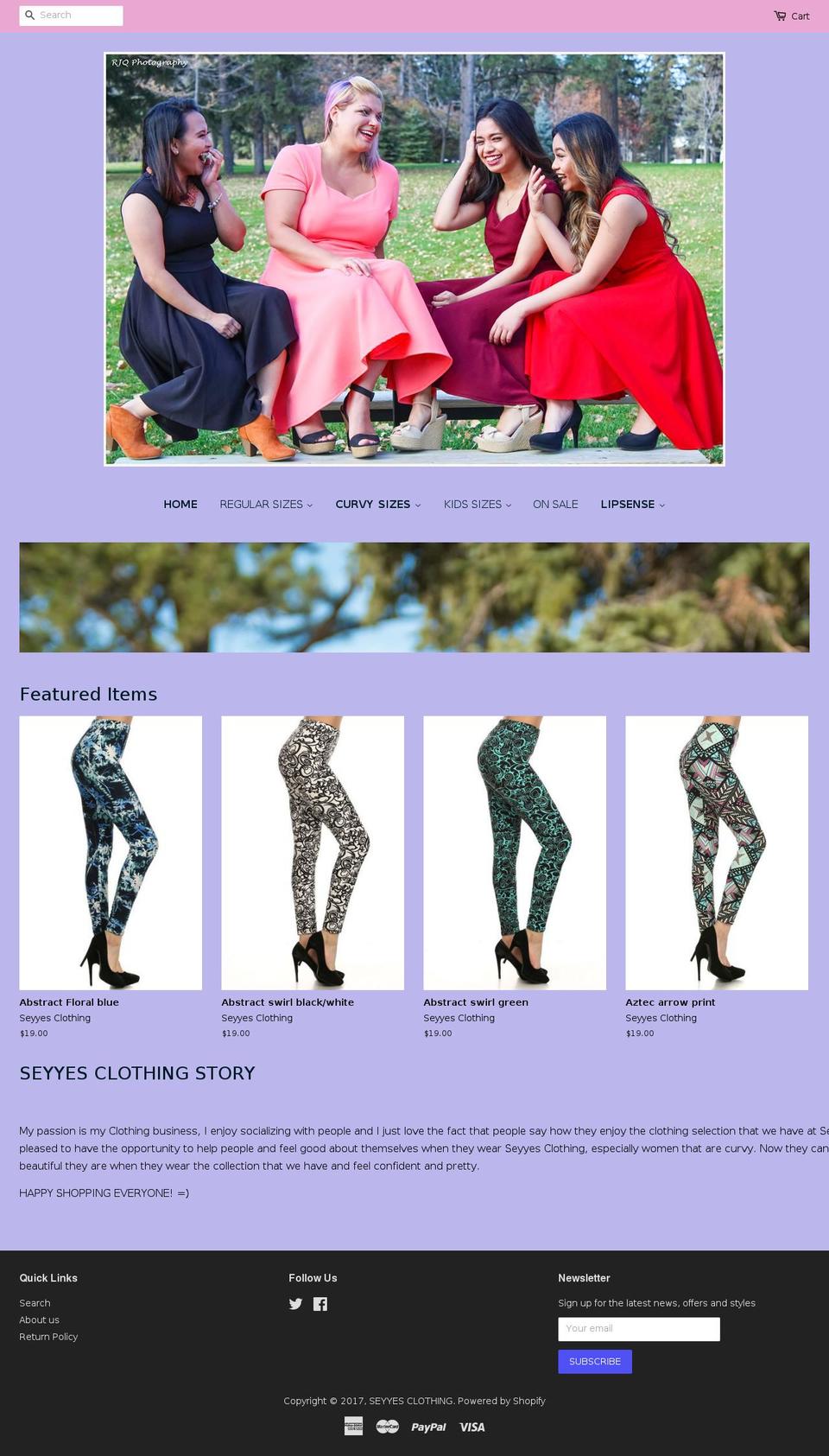 seyyesclothing.com shopify website screenshot