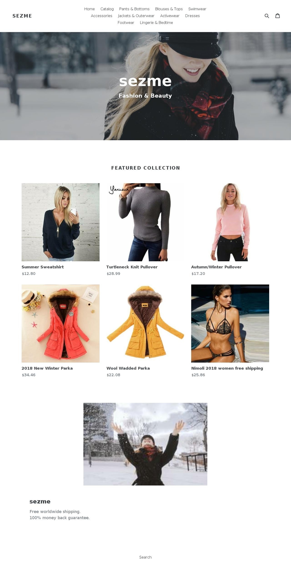 sezme.net shopify website screenshot