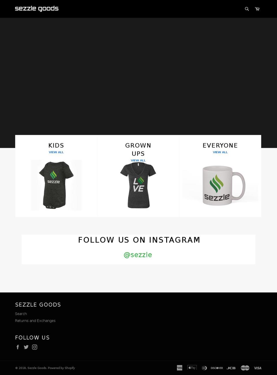 sezzlegoods.com — Shopify storefront screenshot