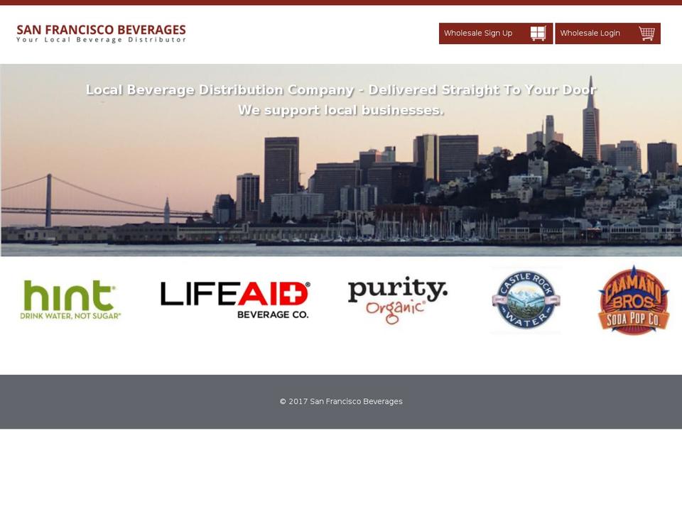 sfbeverages.com shopify website screenshot