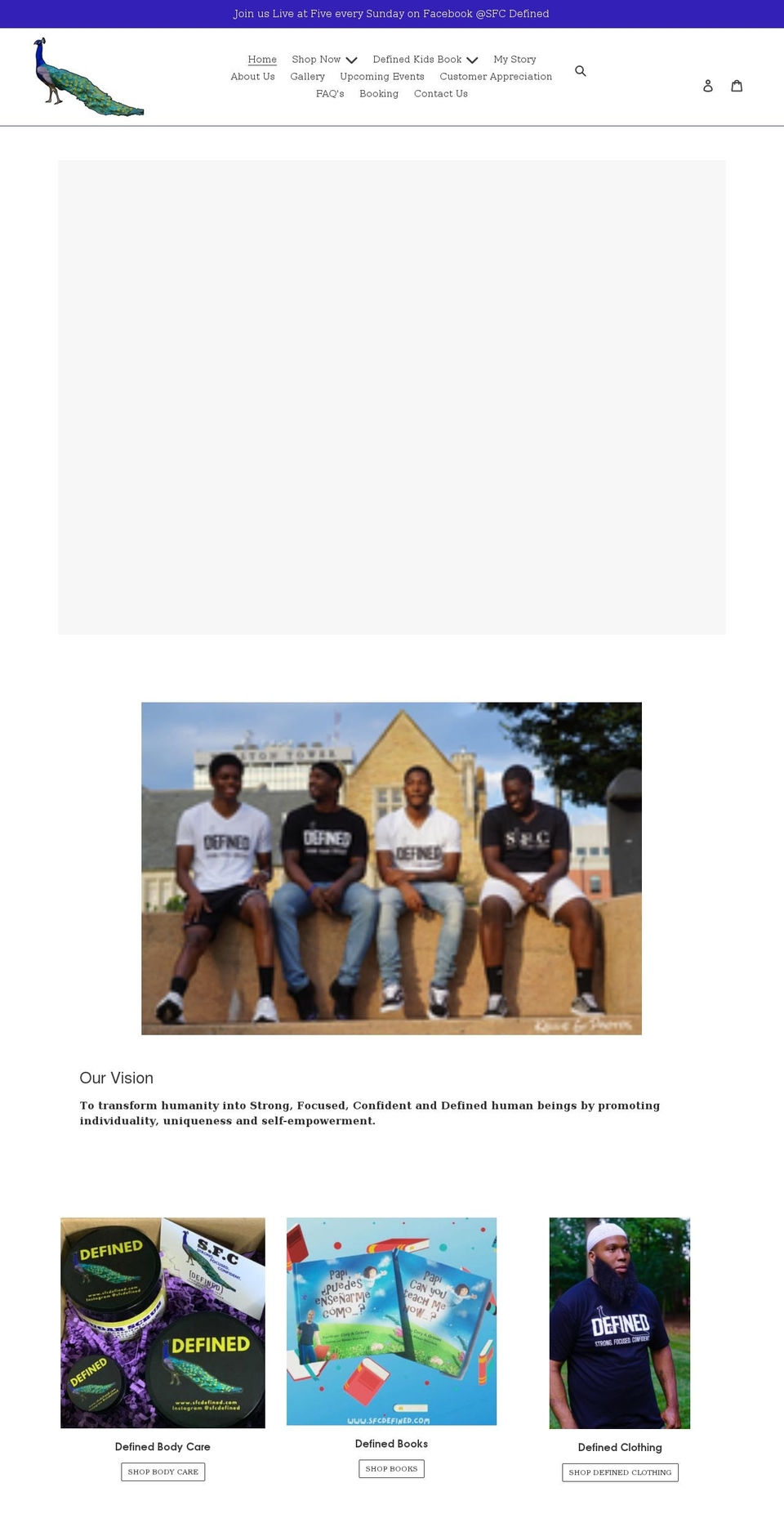 sfcdefined.com shopify website screenshot