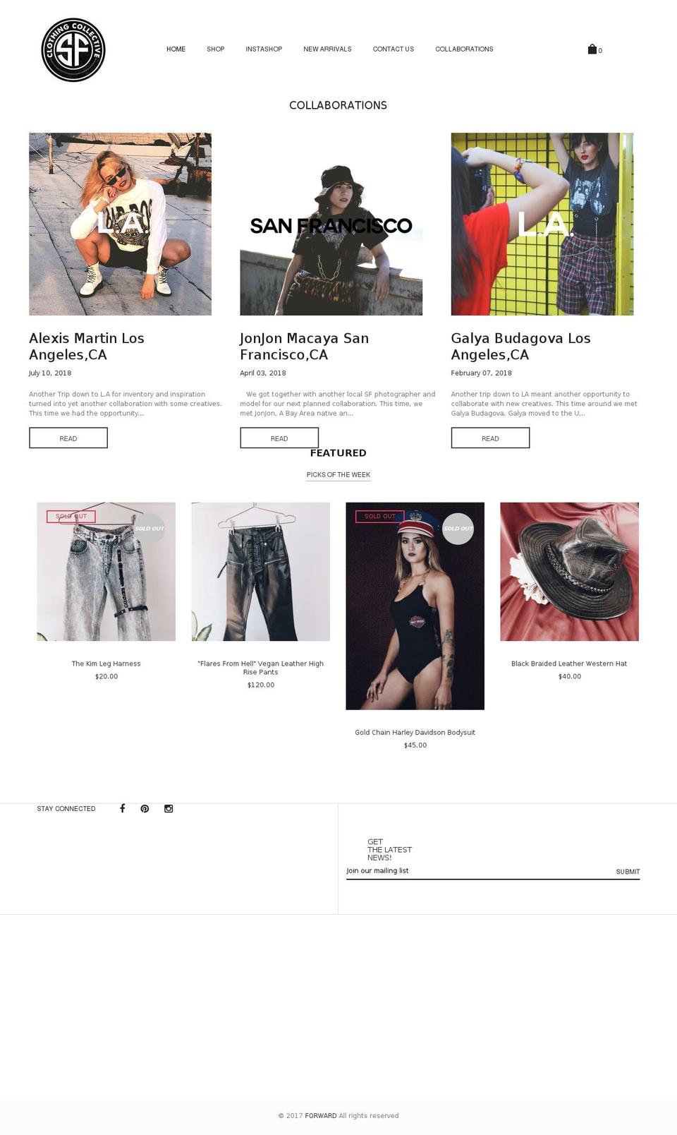Main Theme Shopify theme site example sfclothingcollective.com