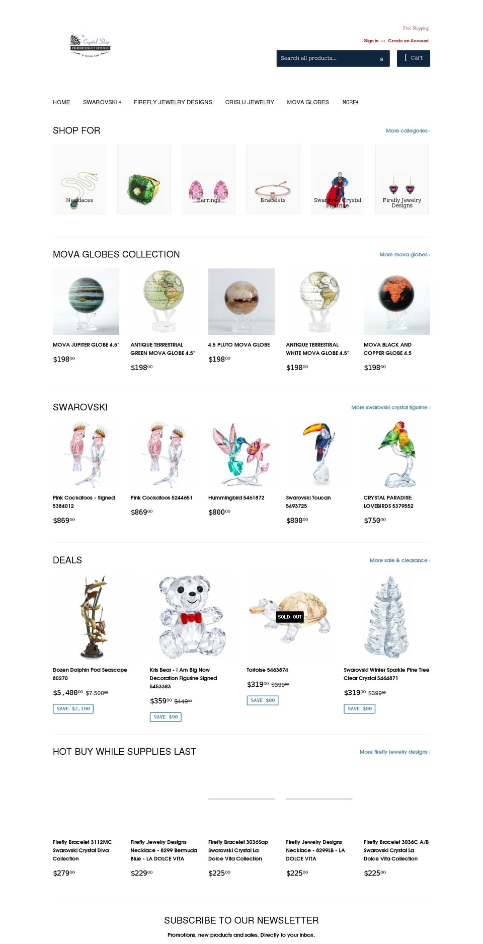 sfcrystalshop.com shopify website screenshot