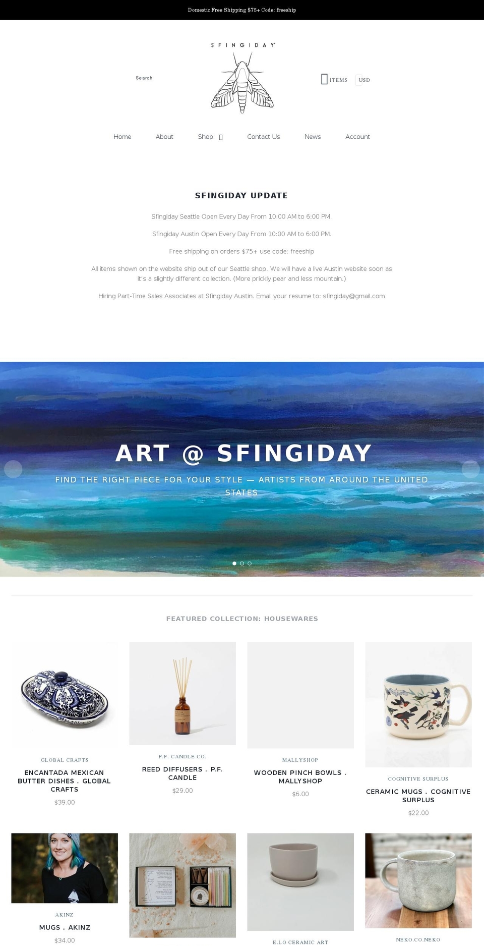 sfingiday.com — Shopify storefront screenshot