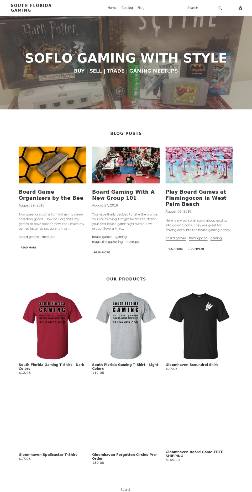 sflgames.com — Shopify storefront screenshot