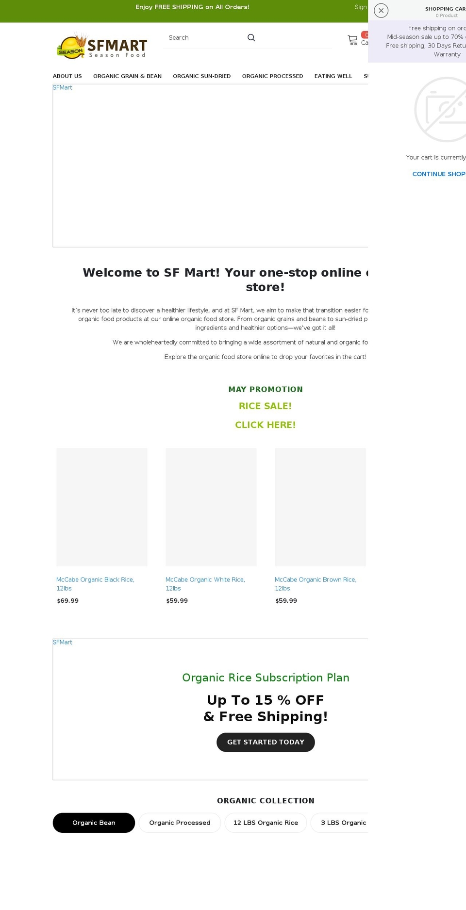 sfmart.com shopify website screenshot