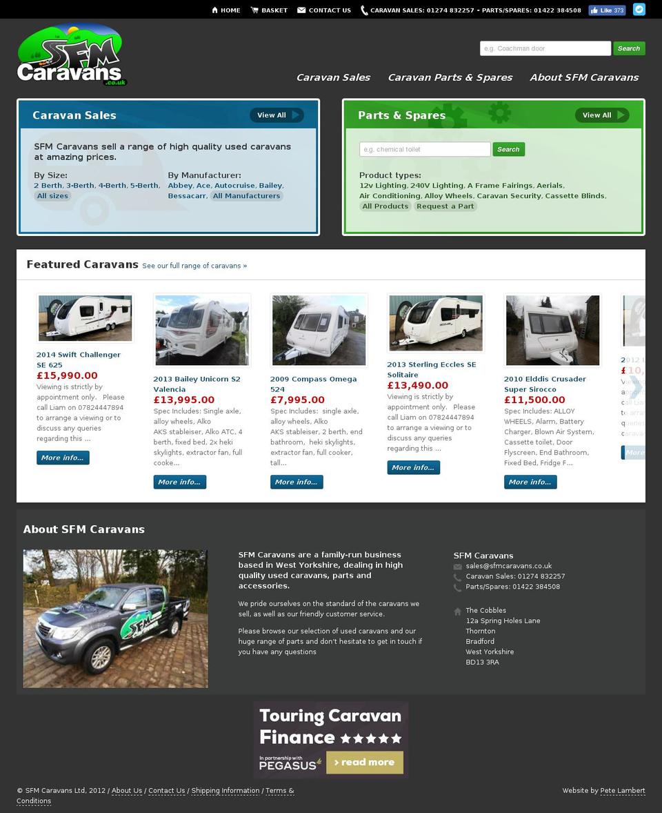 sfmcaravans.co.uk shopify website screenshot