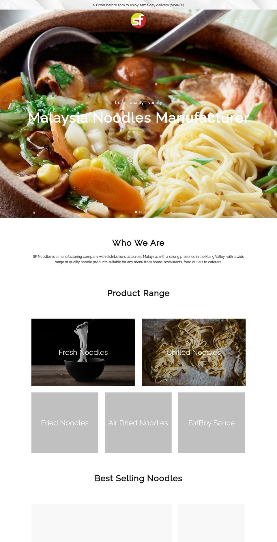 sfnoodles.com shopify website screenshot