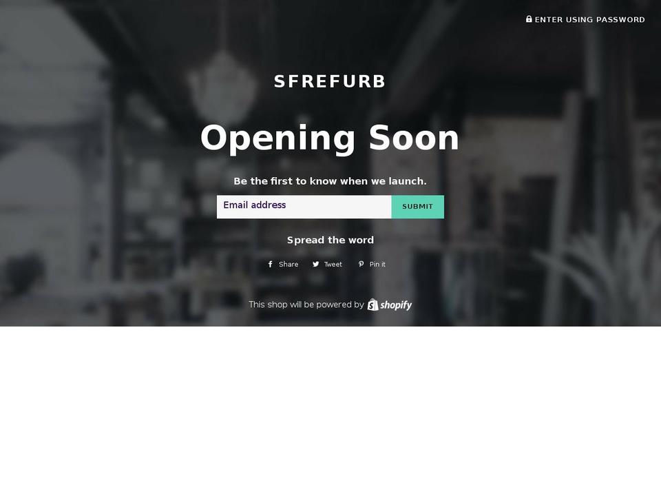 sfrefurb.com shopify website screenshot