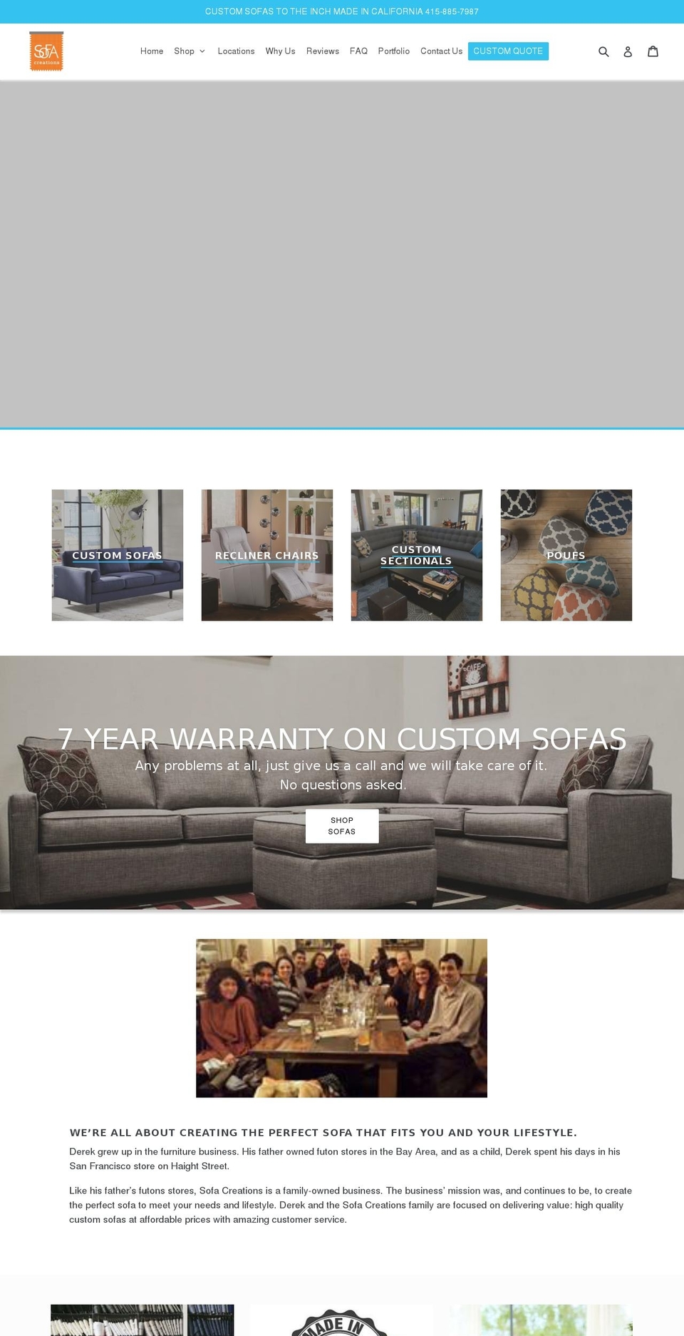 sfsofas4less.com — Shopify storefront screenshot