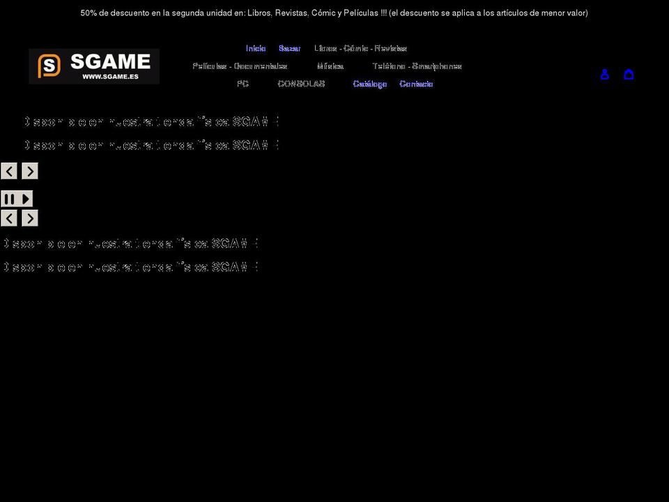 sgame.es shopify website screenshot