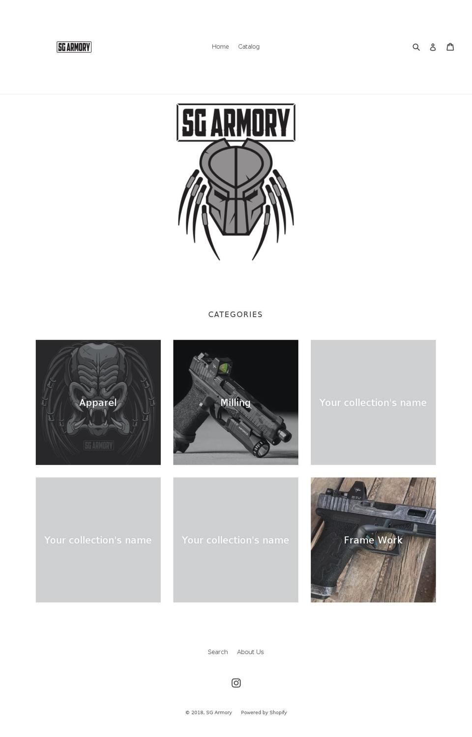 sgarmory.com — Shopify storefront screenshot