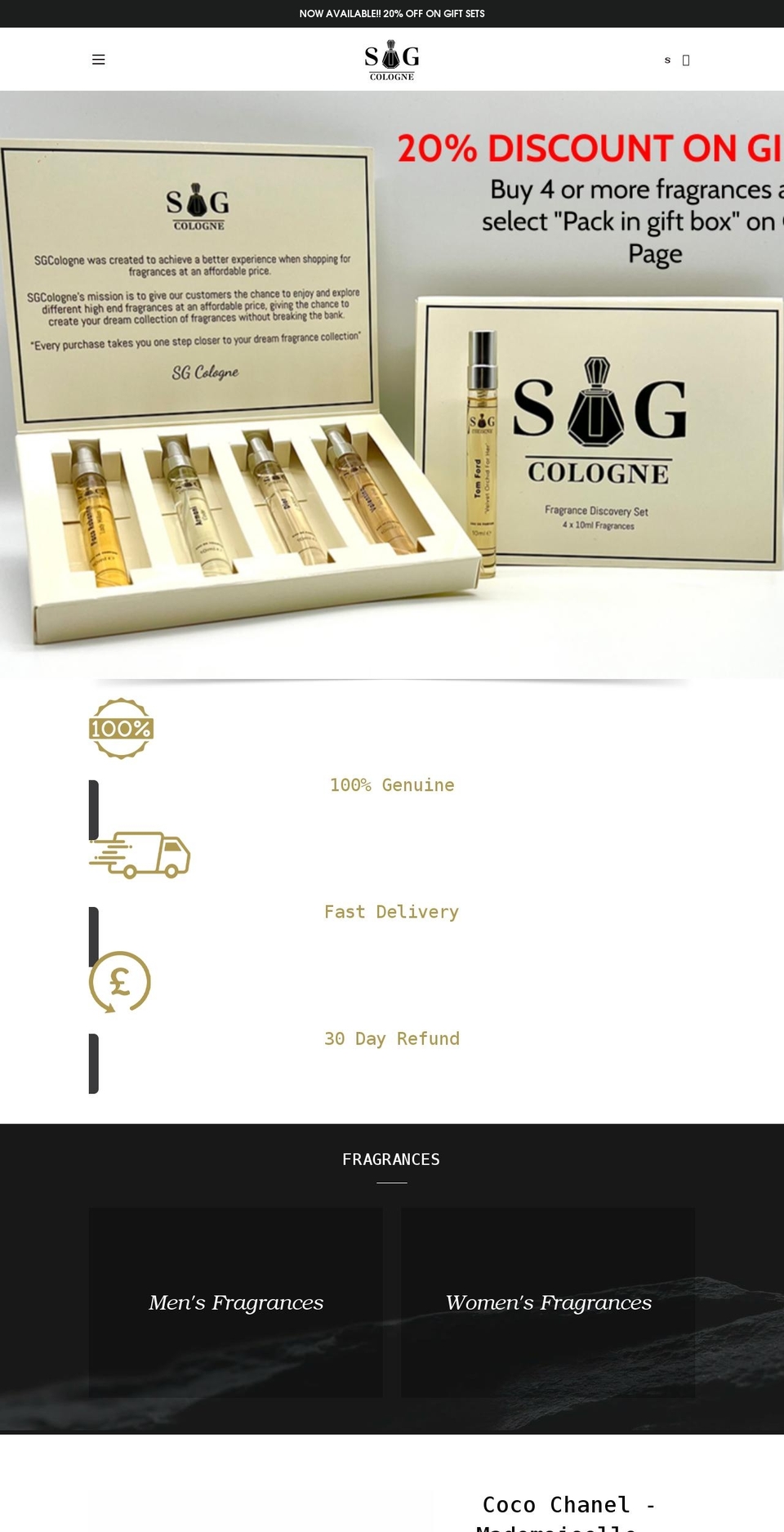sgcologne.co.uk shopify website screenshot