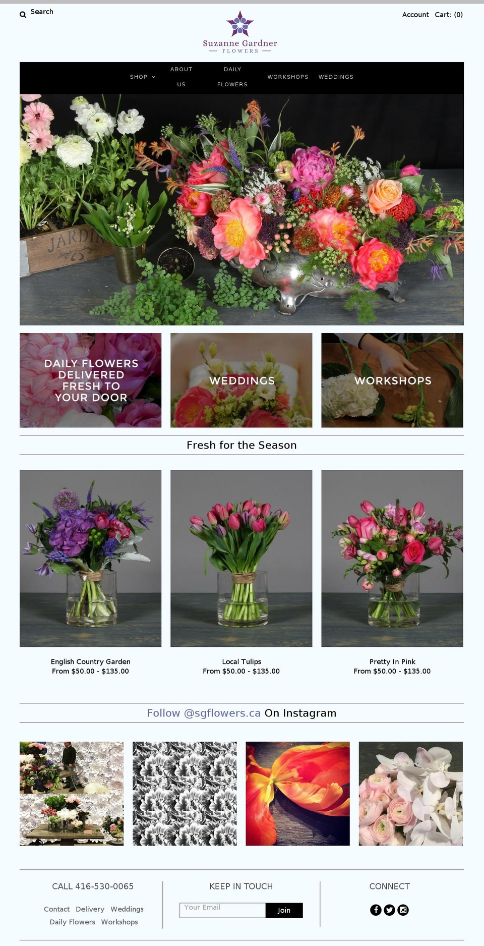 sgflowers.ca shopify website screenshot