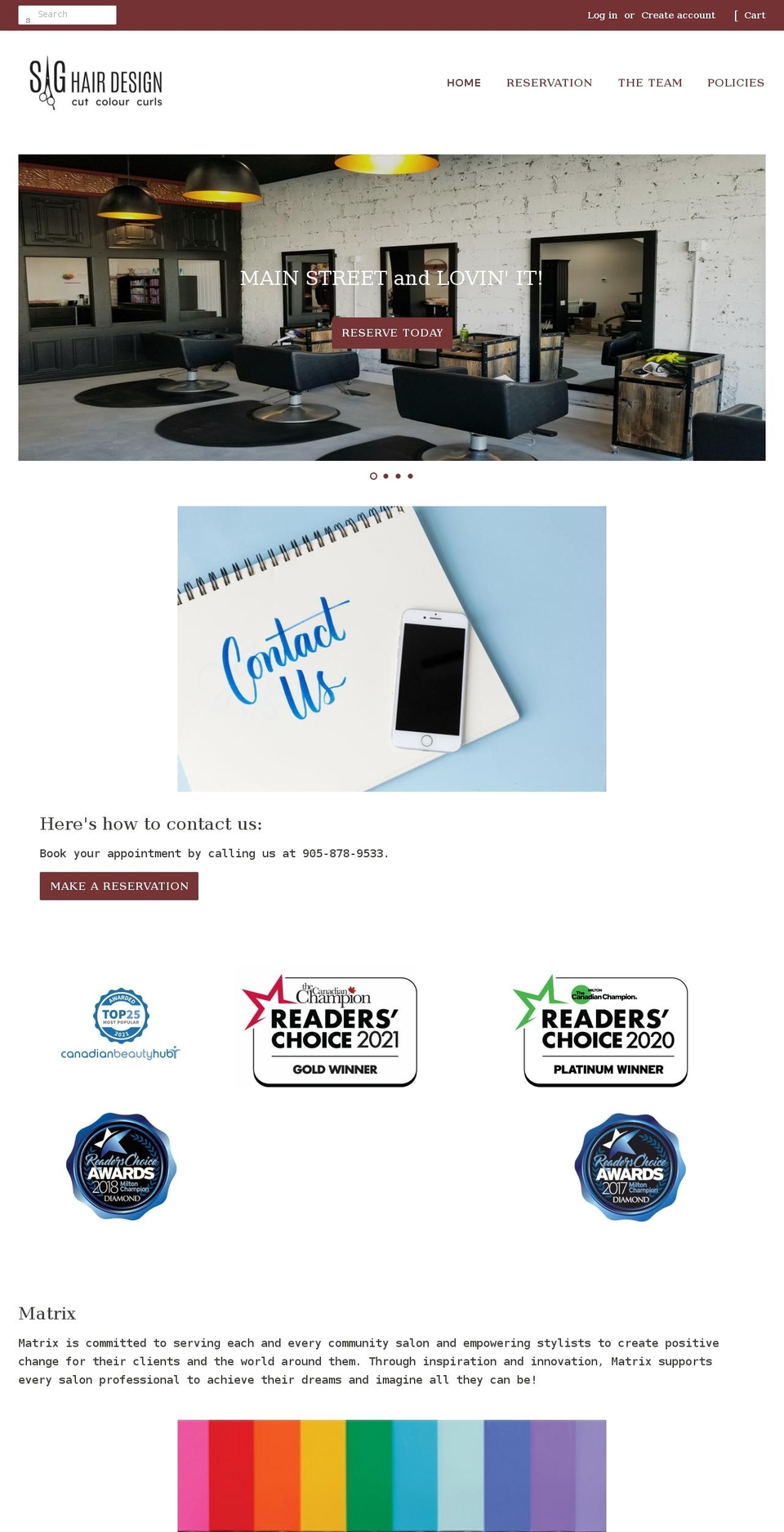 sghairdesign.com shopify website screenshot