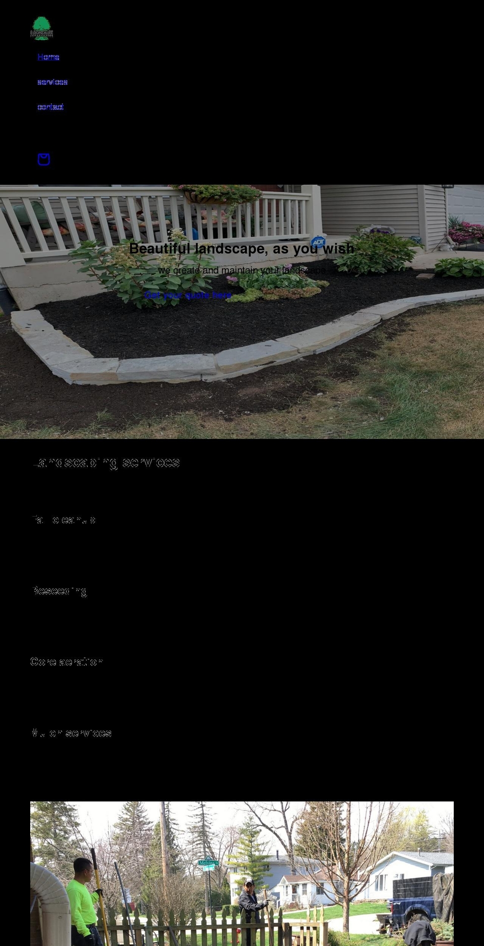 sgonzalezlandscaping.com shopify website screenshot