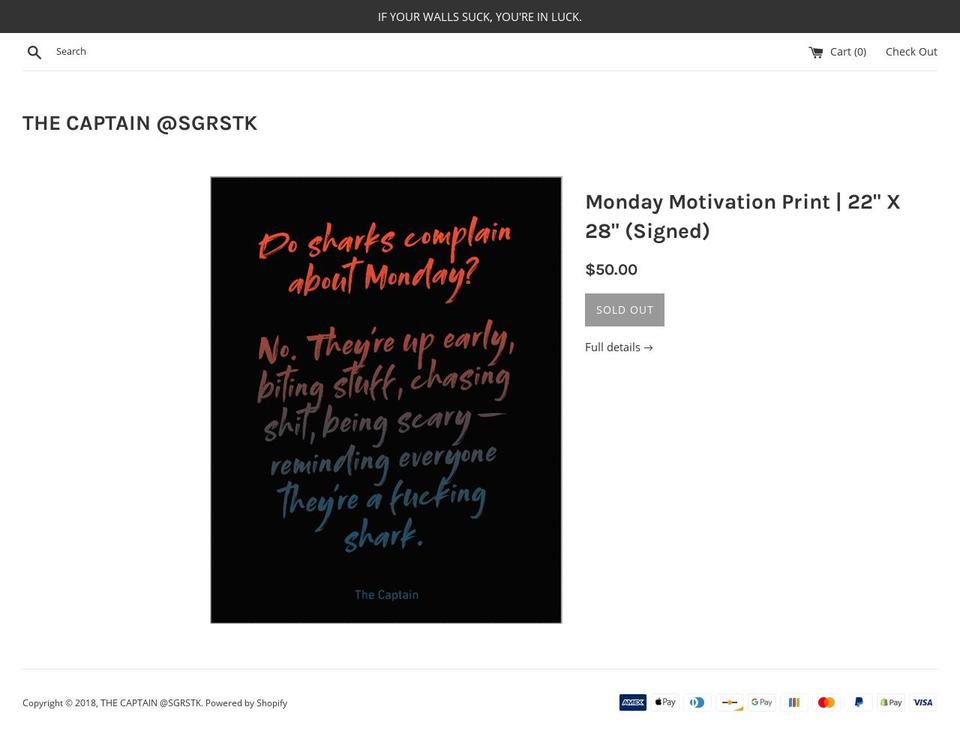 sgrstk.com — Shopify storefront screenshot
