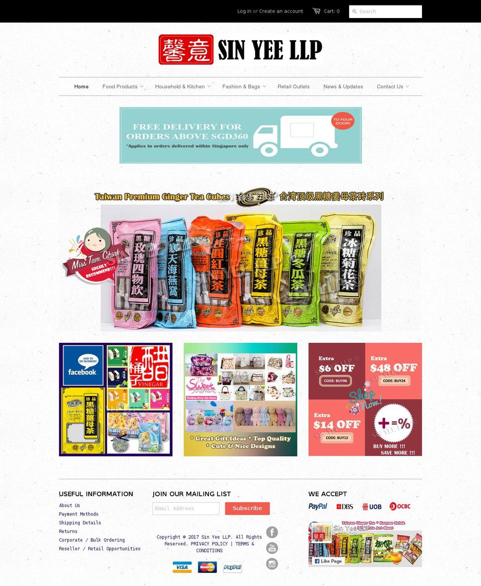 sgsinyee.com shopify website screenshot