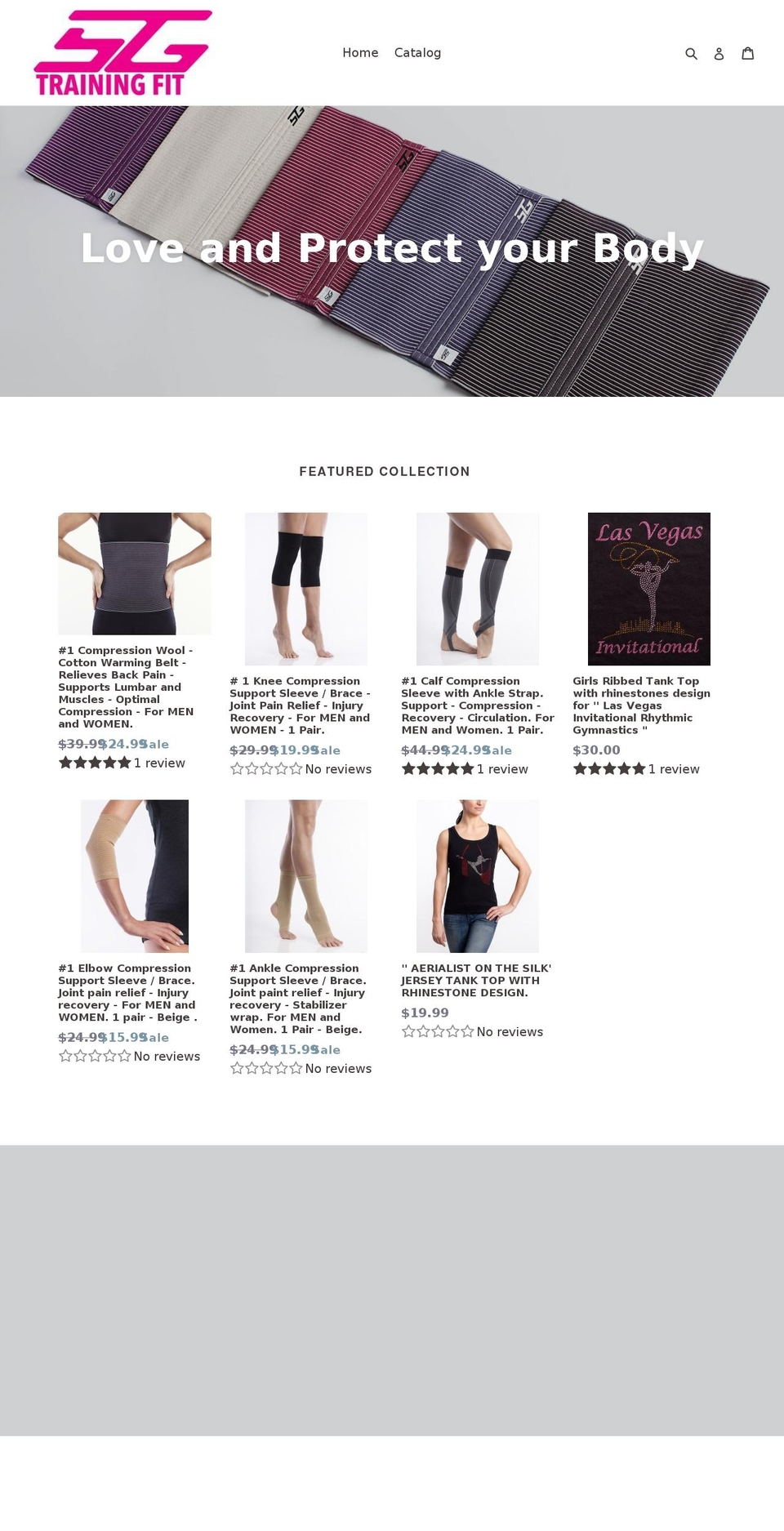 sgtrainingfit.com — Shopify storefront screenshot