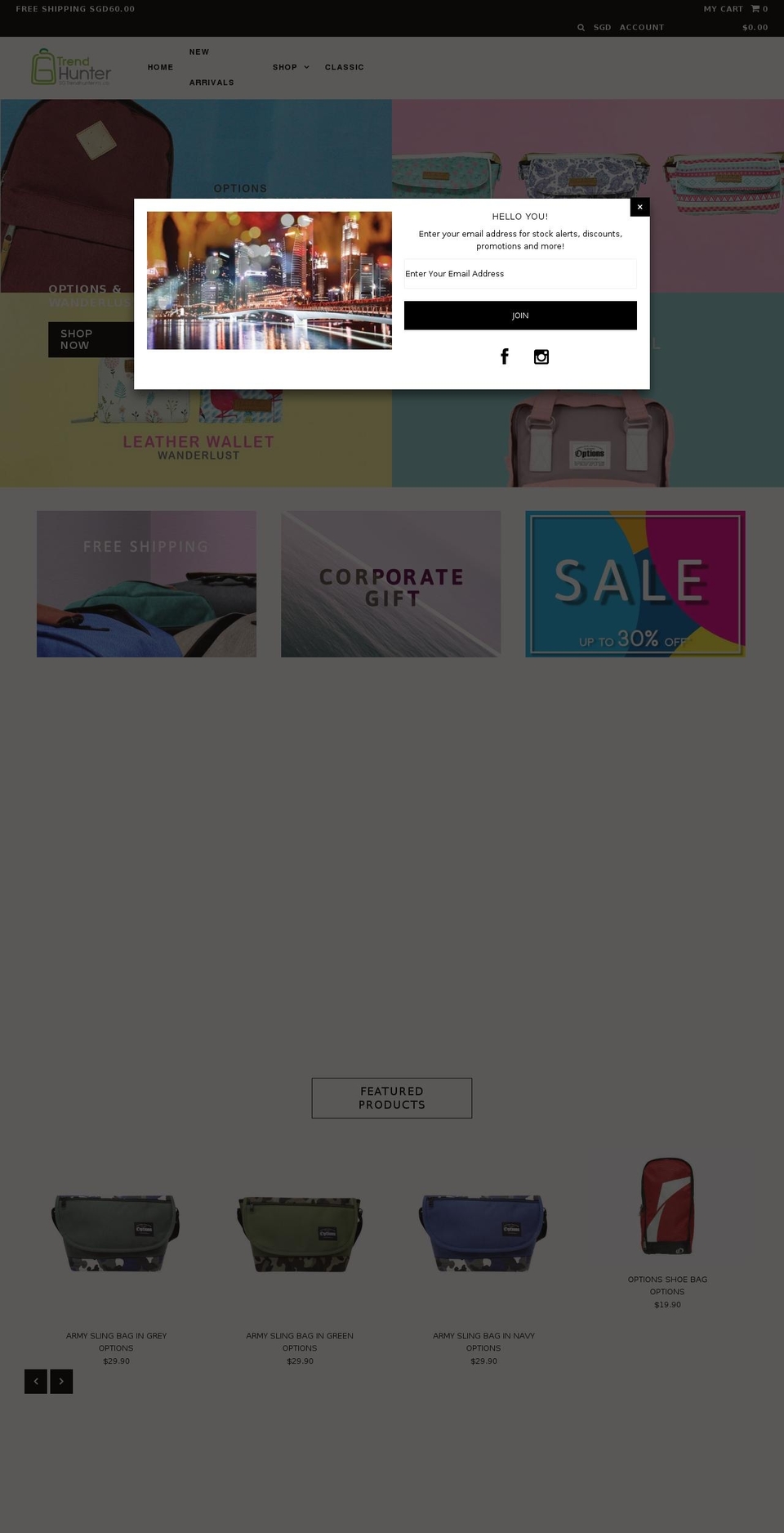 sgtrendhunter.com — Shopify storefront screenshot
