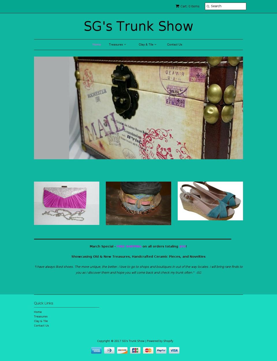 sgtrunkshow.com shopify website screenshot