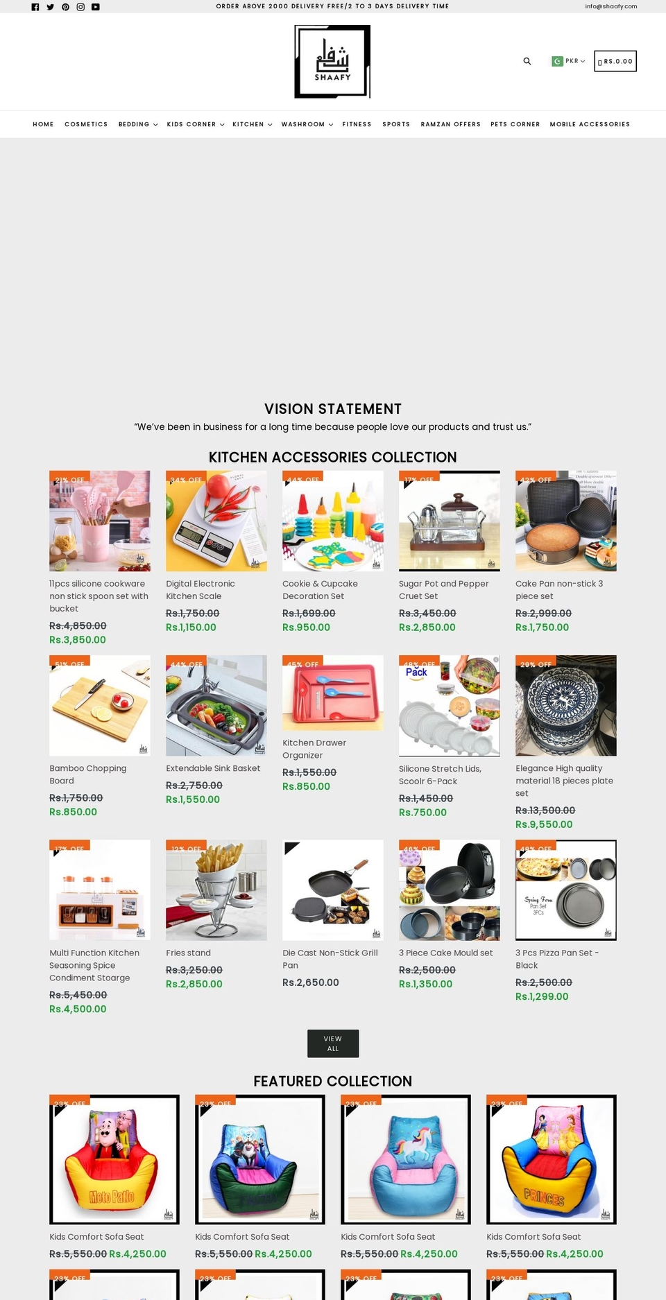 shaafy.com shopify website screenshot