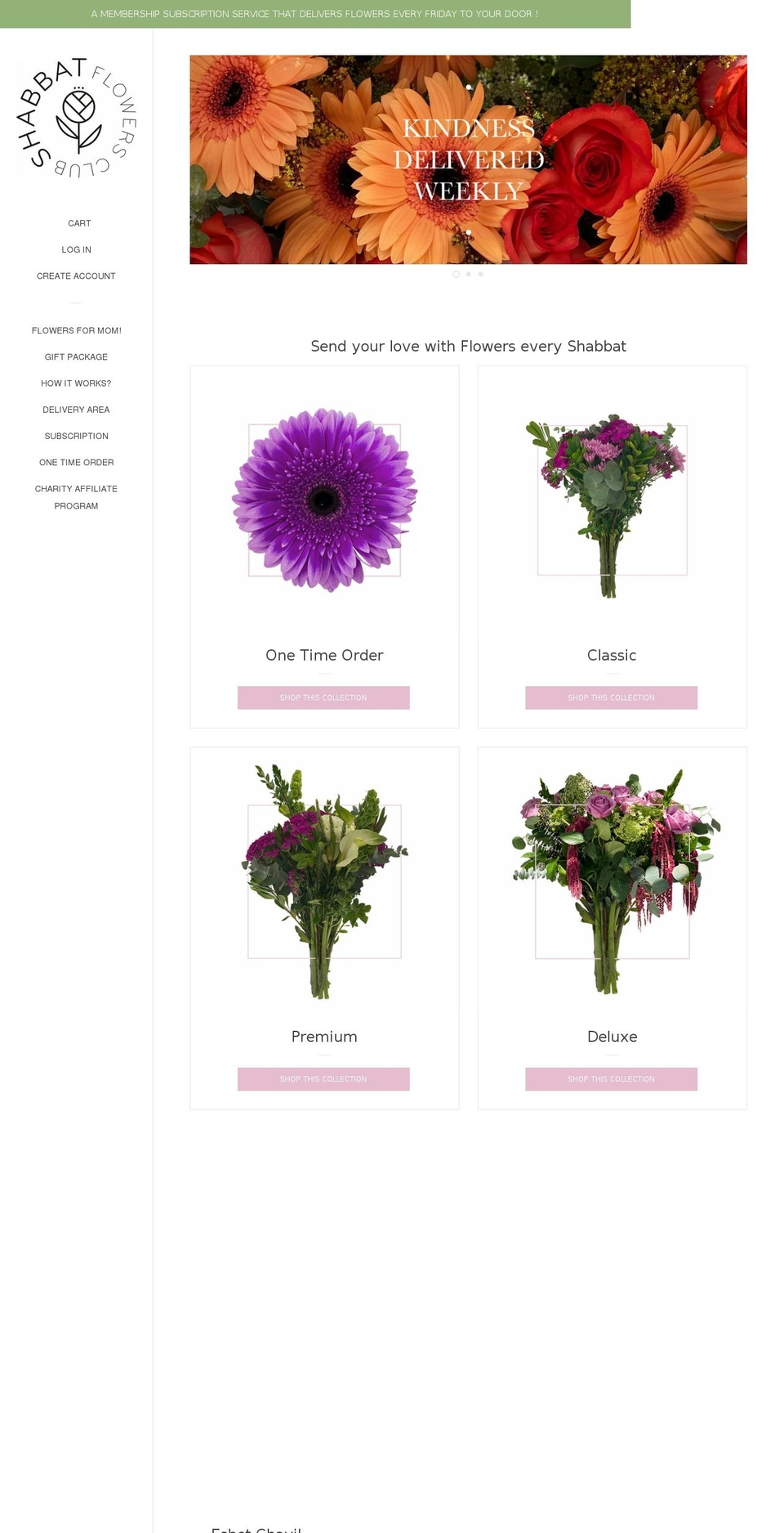 shabbatflowersclub.com — Shopify storefront screenshot