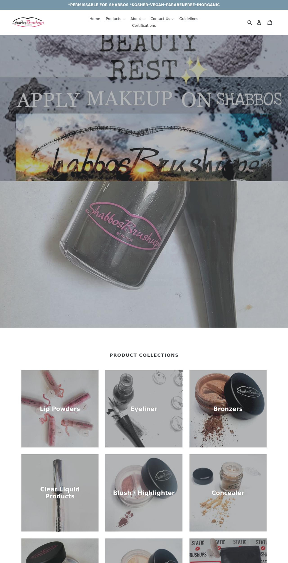 shabbosbrushups.com shopify website screenshot