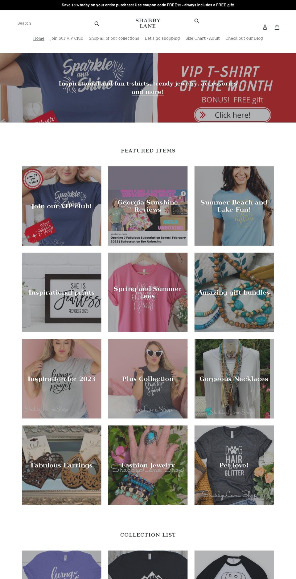 shabbylane.shop shopify website screenshot