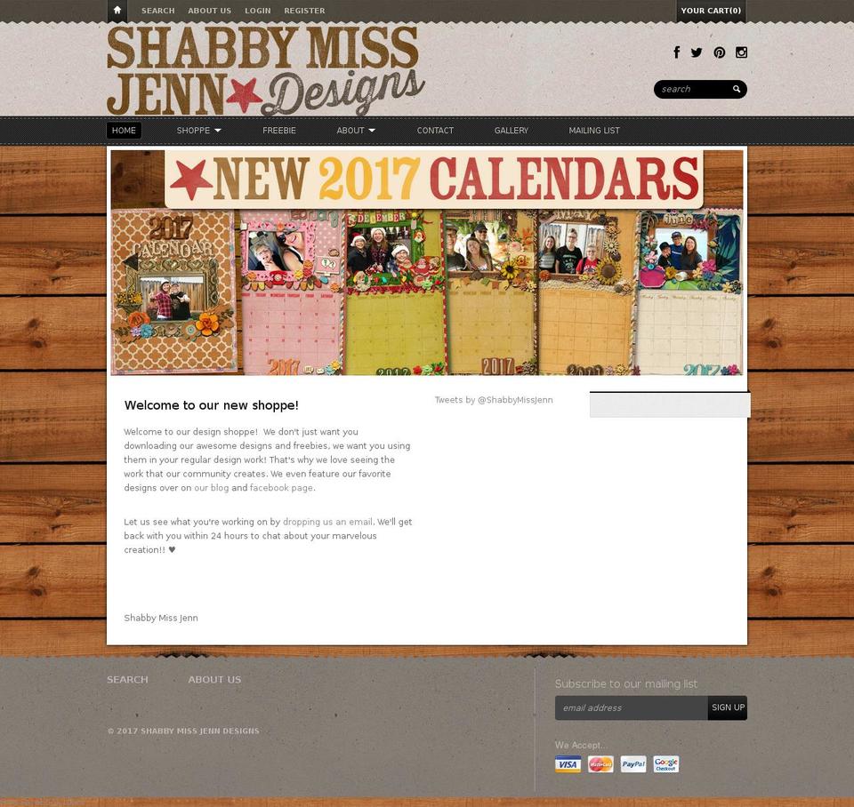 shabbymissjenndesigns.com shopify website screenshot