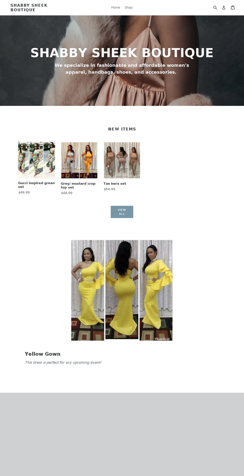 shabbysheekboutique.com — Shopify storefront screenshot