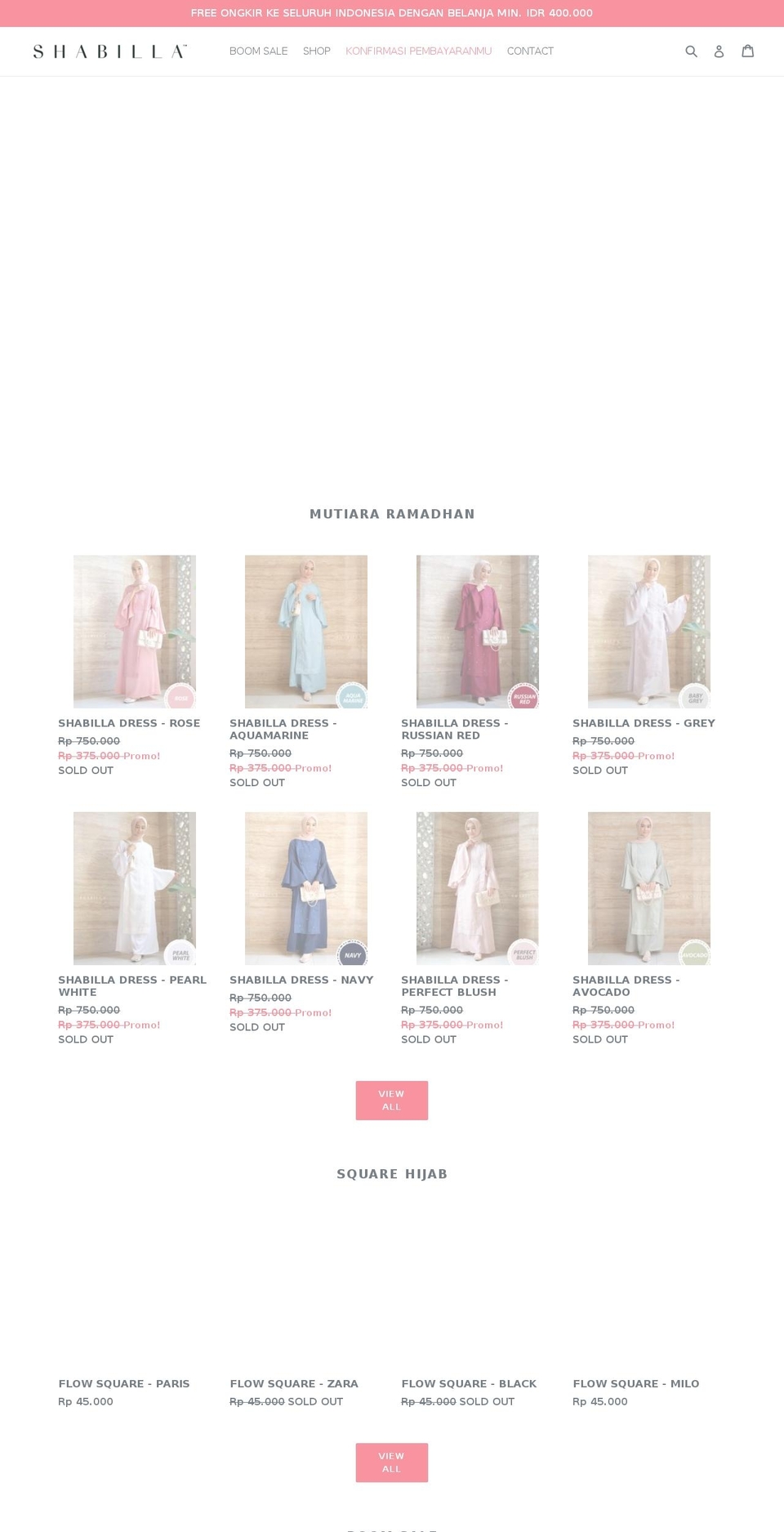 shabillahijab.com shopify website screenshot