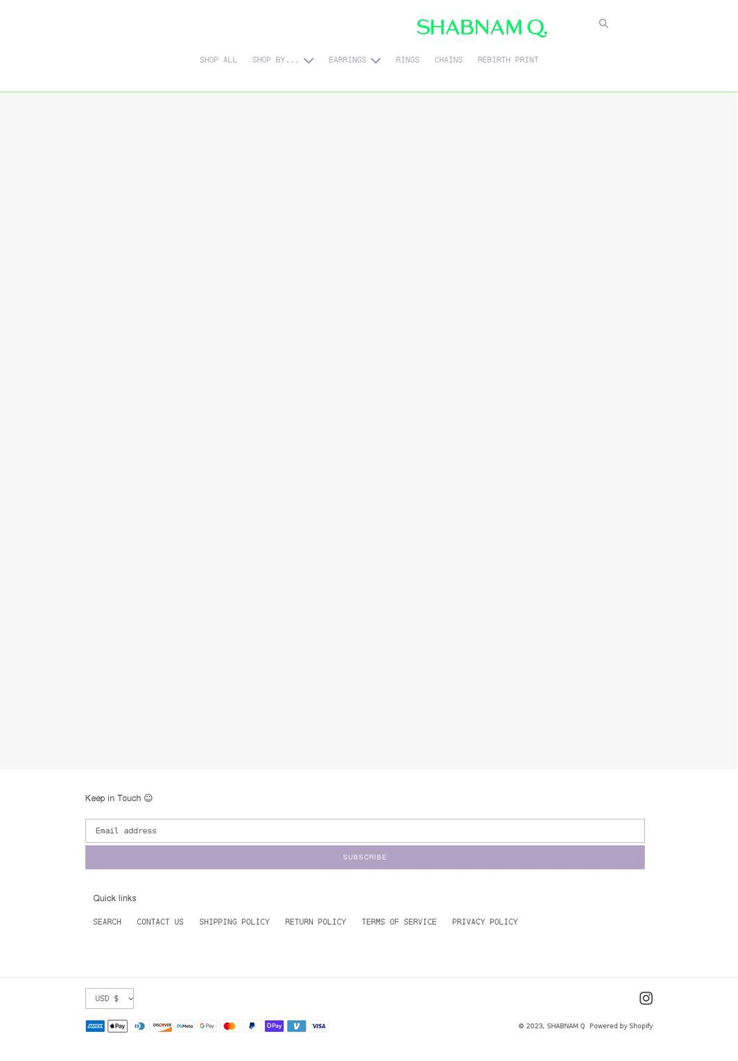 shabnamq.com shopify website screenshot